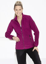Strickfleece-Kurzjacke von «LPO» BEERE MELIERT