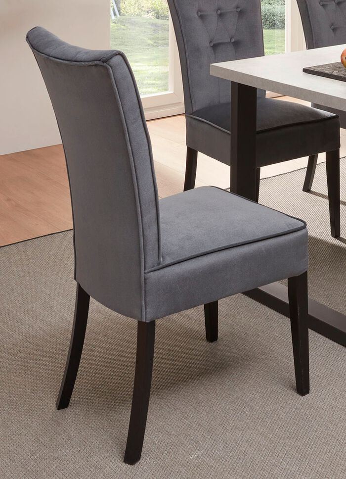 St&uuml;hle, 2er-Set, aus massivem Buchenholz GRAUBLAU