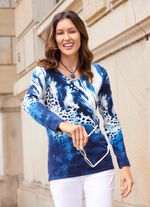 Pullover in Feinstrick mit Tierfellmuster 