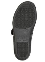 Warme Damen-Hausschuhe, Weite H, mit Klettverschluss SCHWARZ