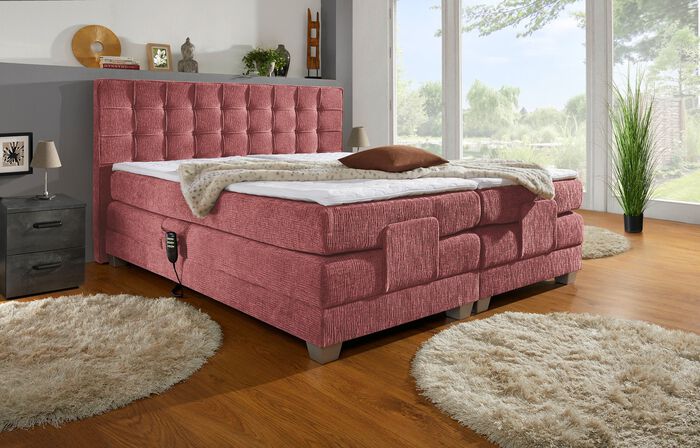 Elektrisch verstellbares Boxspringbett mit Topper ROSA