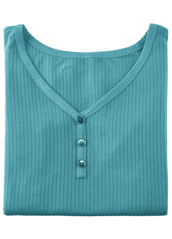 Laurina Trägershirt mit Zierknopfleiste PETROL