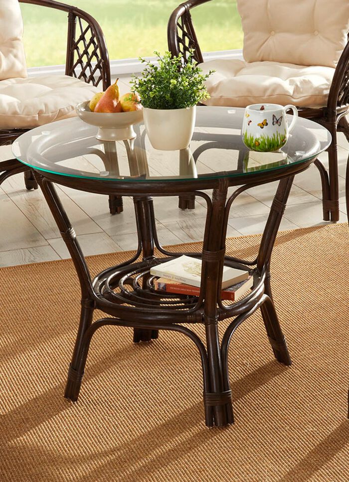 Handgeflochtener Rattantisch BRAUN