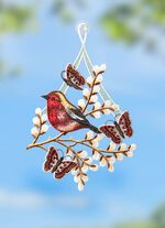 Fensterbild aus echter Plauener Spitze 