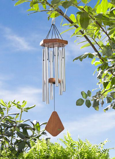 Klangspiel aus Aluminium und Buchenholz 