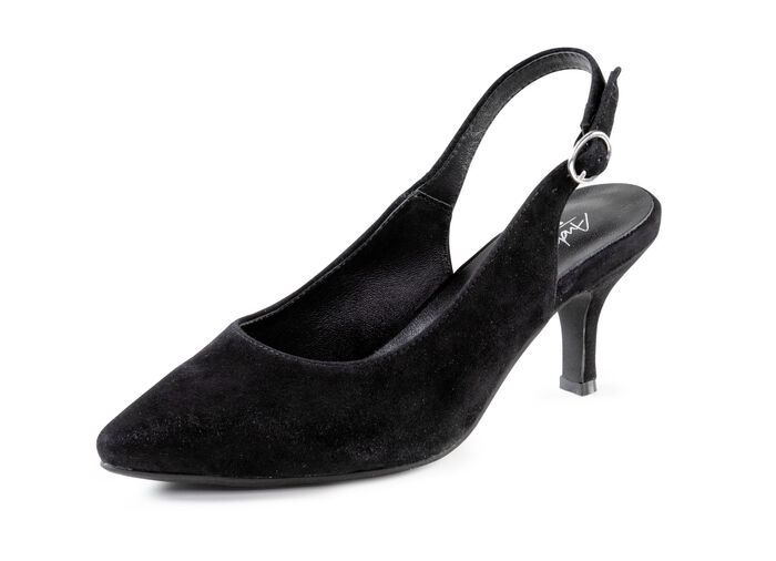 Andrea Conti Sling-Pumps aus weichem Samt-Chevreauleder SCHWARZ