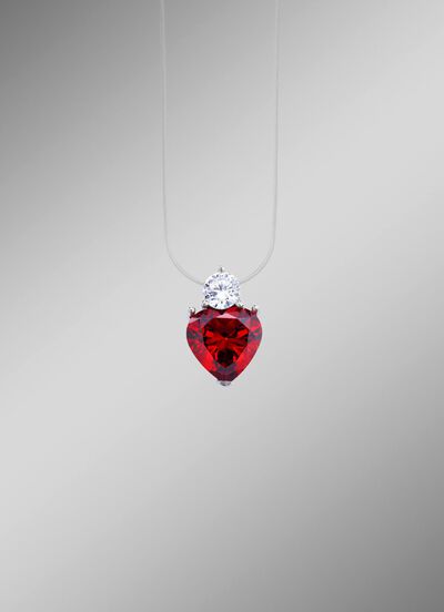 Romantischer Herz-Anh&auml;nger mit Zirkonia 