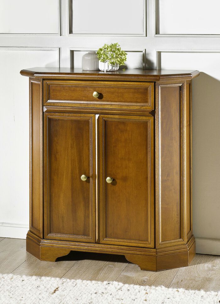 Kommodenserie mit messingfarbenen Metallkn&ouml;pfen NUSSBAUM