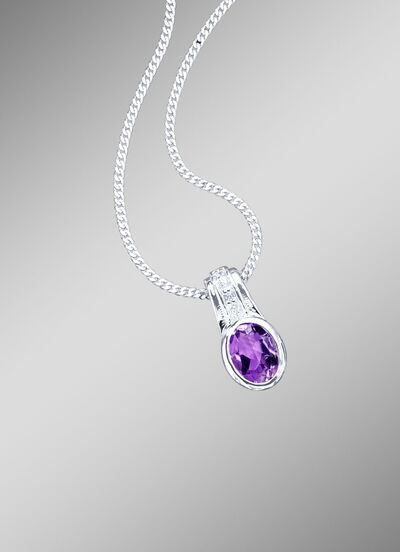 Anh&auml;nger mit echt Amethyst und synth. Zirkonia 
