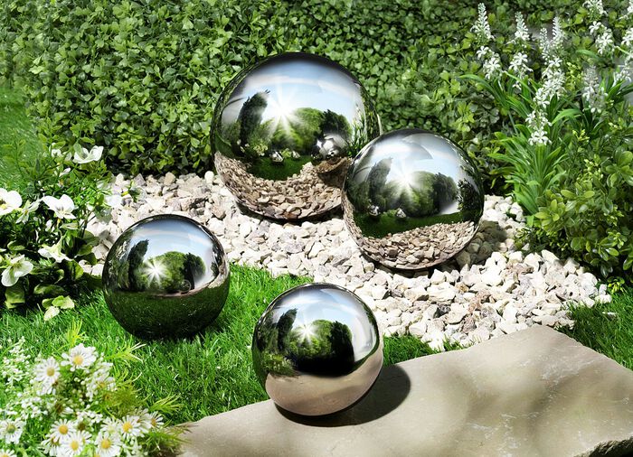 Edelstahlkugeln, 4er-Set SILBER GLÄNZEND