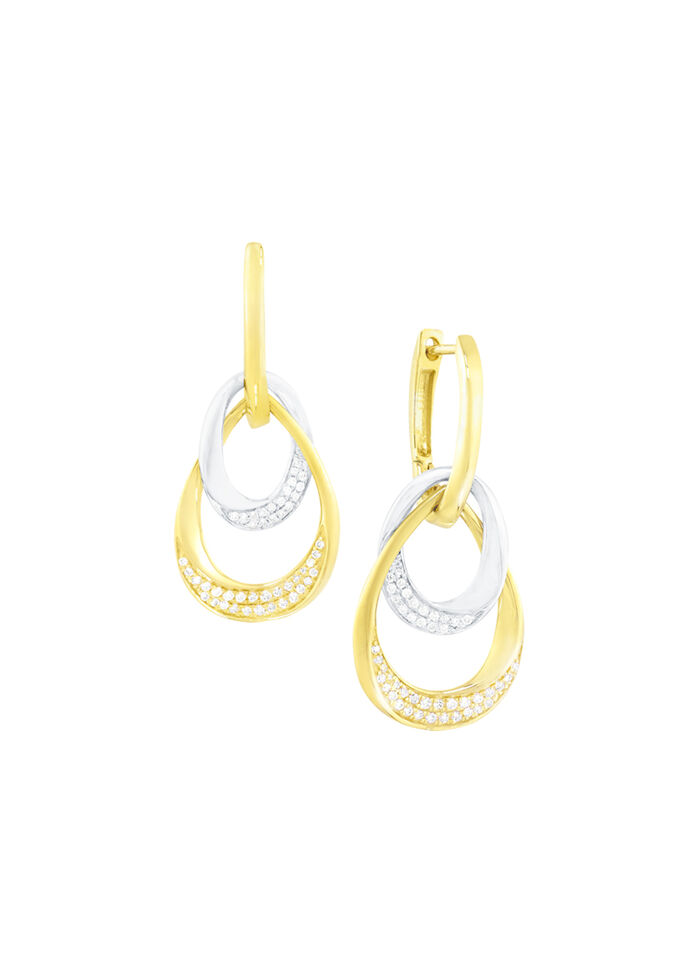 Eleganter Bicolor-Ohrring mit 98 Brillanten 