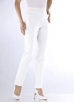 Hose mit abgesteppten Teilungsnähten WEISS