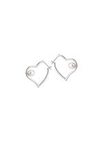 Herz-Creolen mit S&uuml;sswasser-Zuchtperlen 