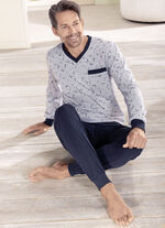 Zweierpack Schlafanz&uuml;ge mit V-Ausschnitt und B&uuml;ndchenabschl&uuml;ssen  