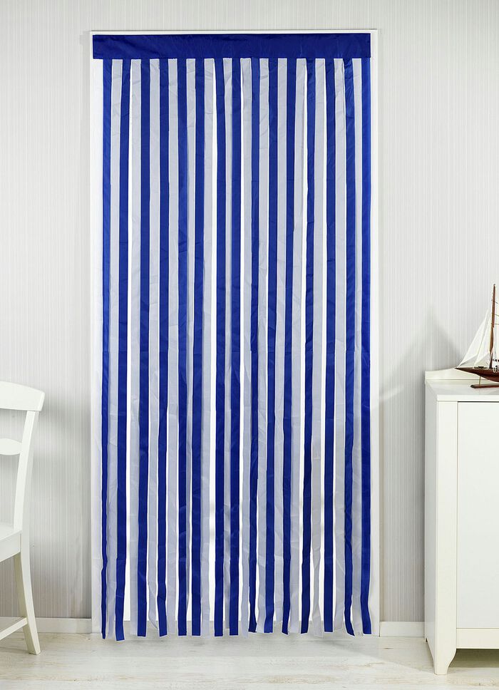 Türvorhang aus Polyesterbändern BLAU-WEISS