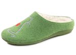 Warme Damen-Hausschuhe, mit Wolle GR&Uuml;N