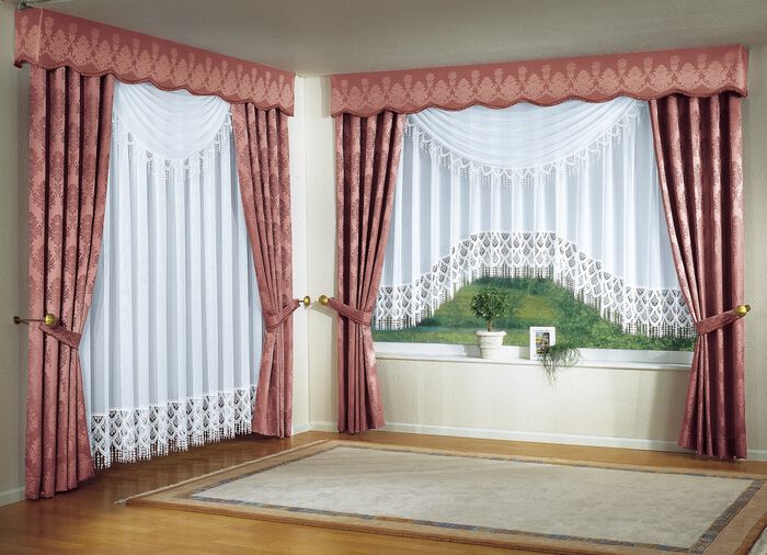 Vorhang mit Plauener Spitze WEISS