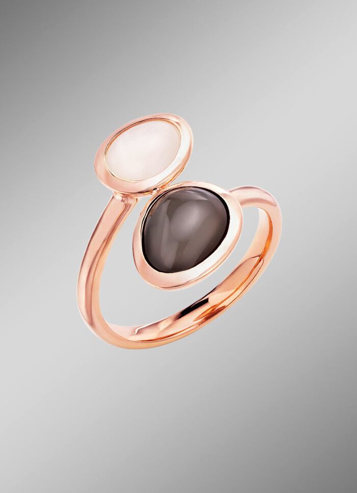 Eleganz in Ros&eacute;gold &ndash; Damenring mit echtem Mondstein 