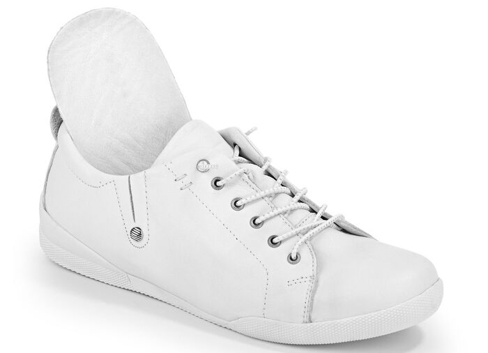 Andrea Conti, klassische Damen-Schn&uuml;rschuhe, mit herausnehmbarem Fussbett WEISS