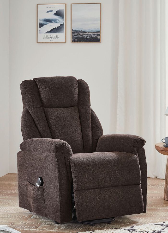Gem&uuml;tlicher TV-Sessel mit Motor und Aufstehhilfe BRAUN