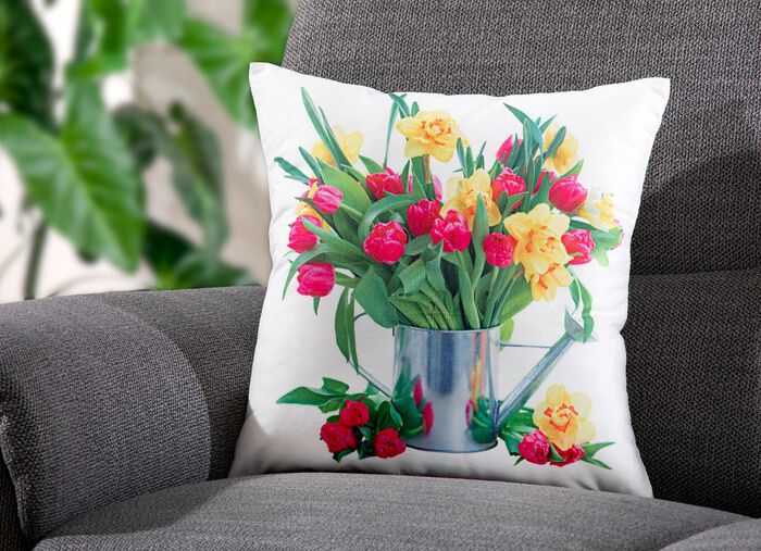 Kissenbezug &laquo;Tulpen&raquo; mit Reissverschluss  
