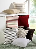 Kissenbezug im Streifen-Design BEIGE
