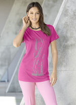 Shirt mit Strasszier in 2 Farben PINK