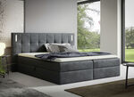 Boxspringbett mit LED-Beleuchtung und Topper ANTHRAZIT