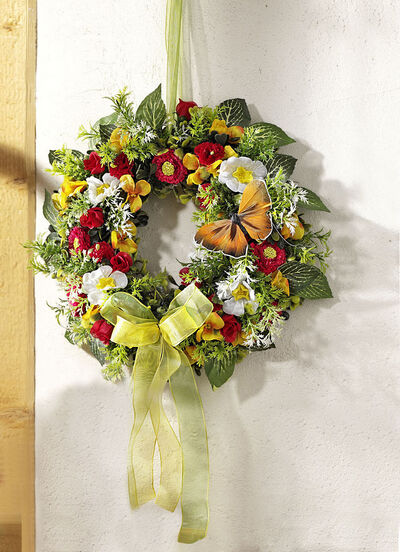Wand- oder Türschmuck mit Frühlingsblumen, , large