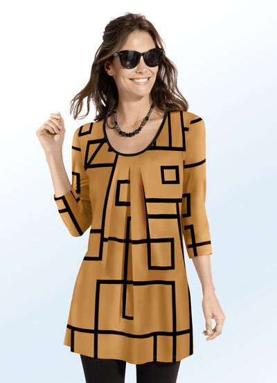 Longshirt mit Faltenlegung im Vorderteil 
