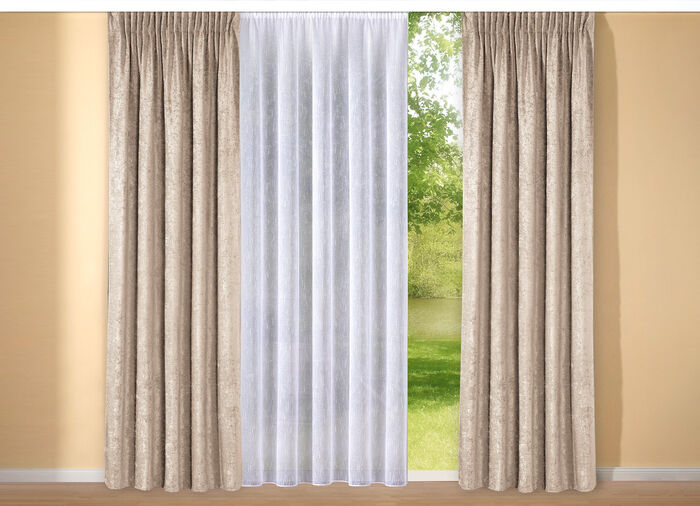 Thermo-Chenille-Verdunkelungsschal mit Multifunktionsband NATUR