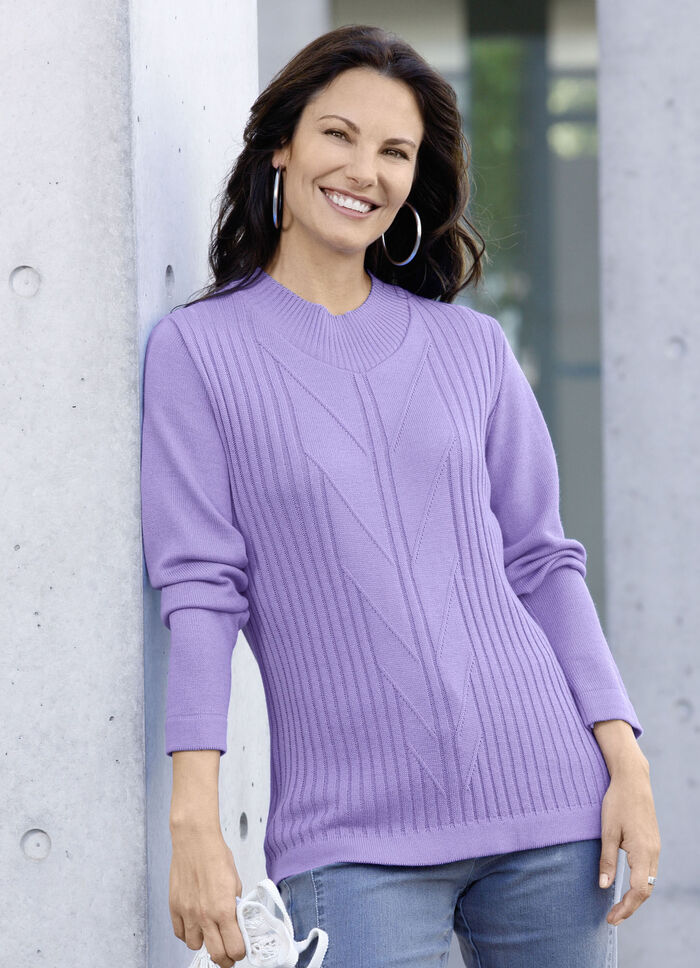 Pullover mit Schurwolle FLIEDER