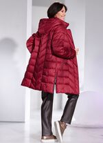 Kurzmantel mit abnehmbarer Kapuze RUBINROT