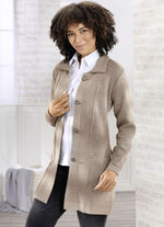 Long-Strickjacke mit Schurwolle 