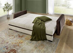 Schlafsofa mit Bettkasten CREME-BRAUN