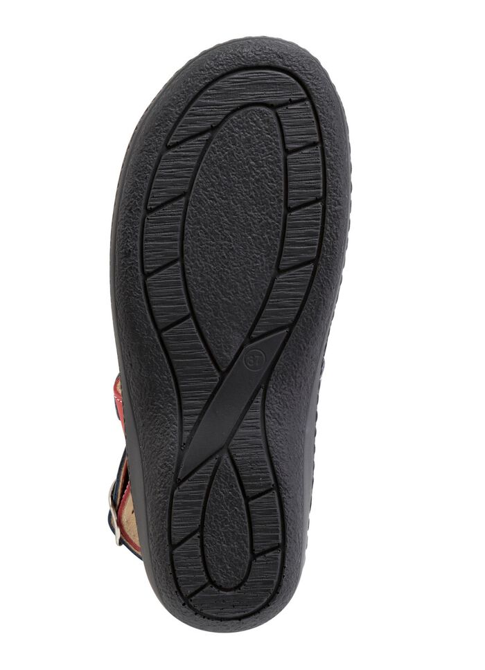 ELENA EDEN, bequeme Damen-Sandalen, Weite H, mit herausnehmbarem Fussbett ROT-BLAU-WEISS