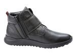 Waldläufer, bequeme Damen-Stiefeletten, Weite H, mit herausnehmbarem Fussbett SCHWARZ-ROT