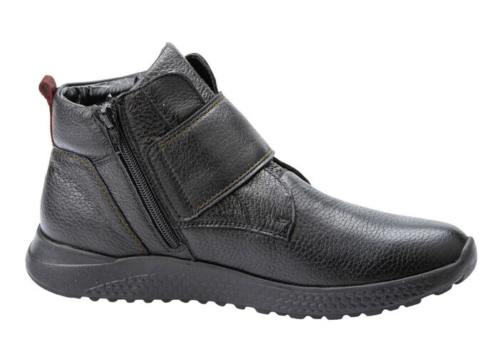 Waldläufer, bequeme Damen-Stiefeletten, Weite H, mit herausnehmbarem Fussbett SCHWARZ-ROT