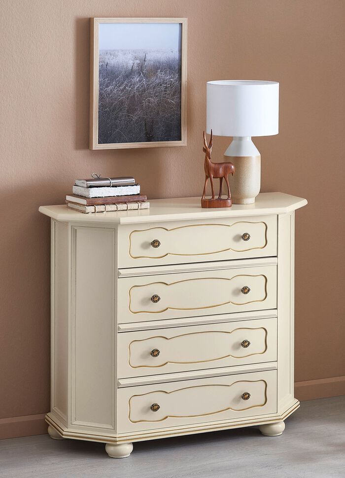 Italienische Kommodenserie mit reichhaltigen Verzierungen CREME