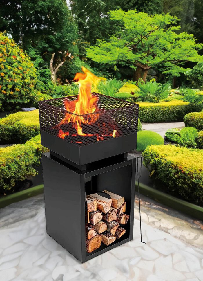 Feuerstelle aus pulverbeschichtetem Stahl 