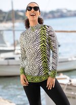 Shirt mit farbbrillantem Allover-Dessin in 2 Farben 