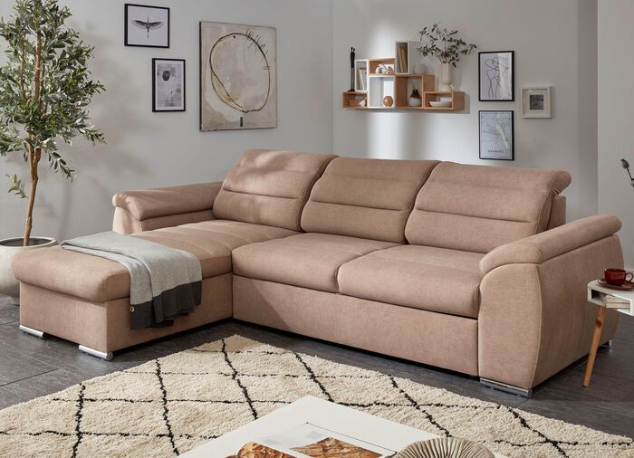 Polsterm&ouml;bel mit Bettfunktion und Kopfteilverstellung 