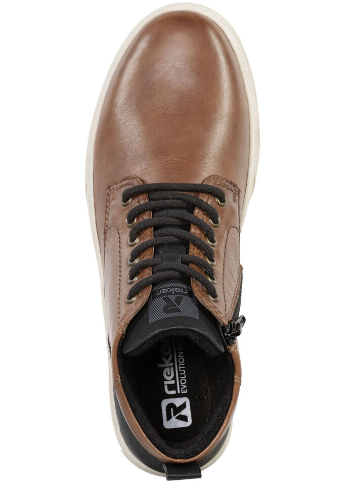 Rieker Schn&uuml;r-Boot aus schattiertem Nappaleder BRAUN-SCHWARZ