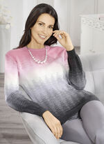 Pullover in Jacquard-Dessin ROSÉ-WEISS-GRAU