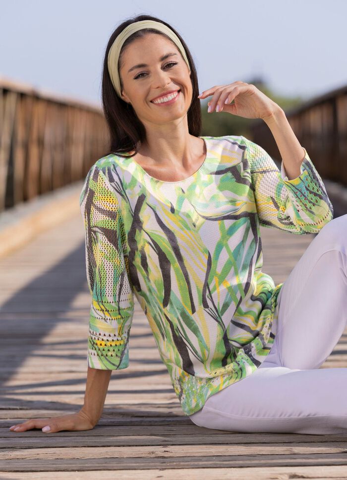 Pullover mit Ajourakzenten 