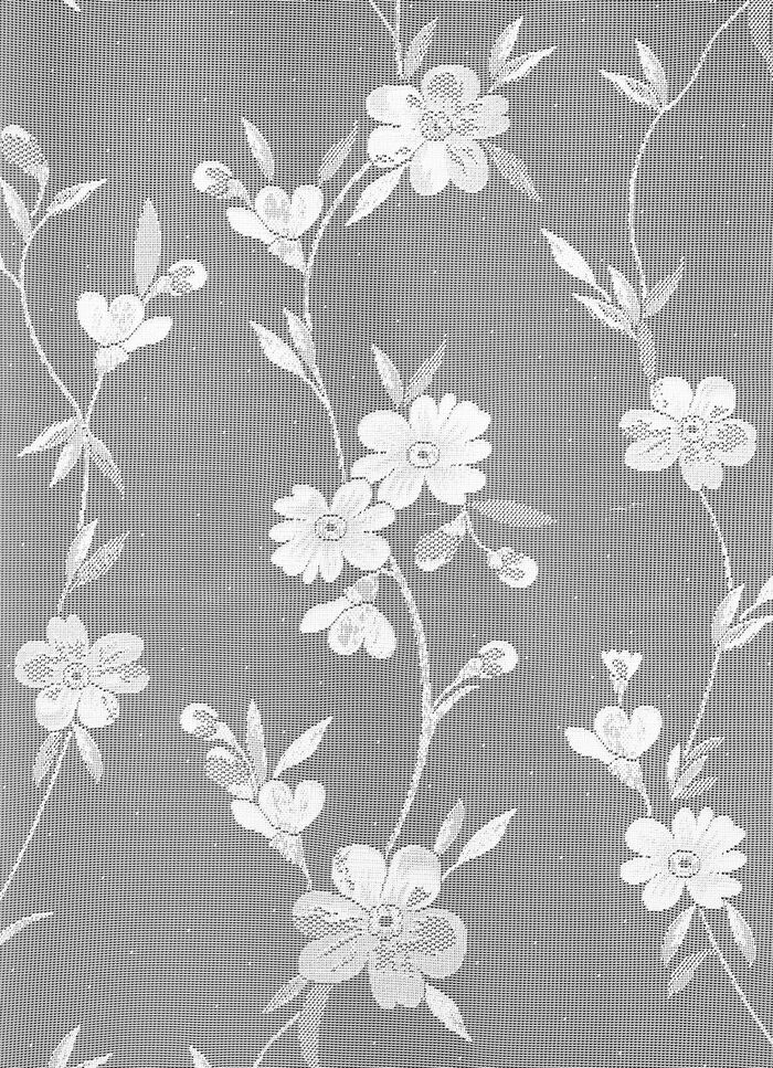 Kurzvorhang Blumenranke mit Stangendurchzug 