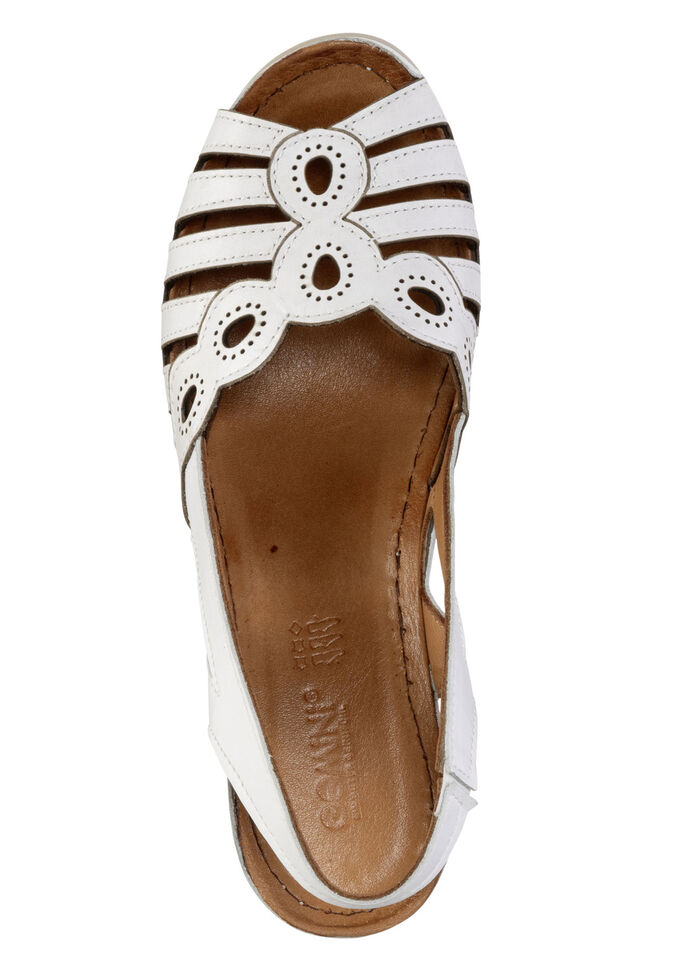 Gemini, klassische Damen-Sandaletten, Weite G, aus Leder WEISS