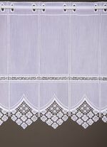 Kurzvorhang mit edler Macram&eacute;-Spitze und Stangendurchzug 