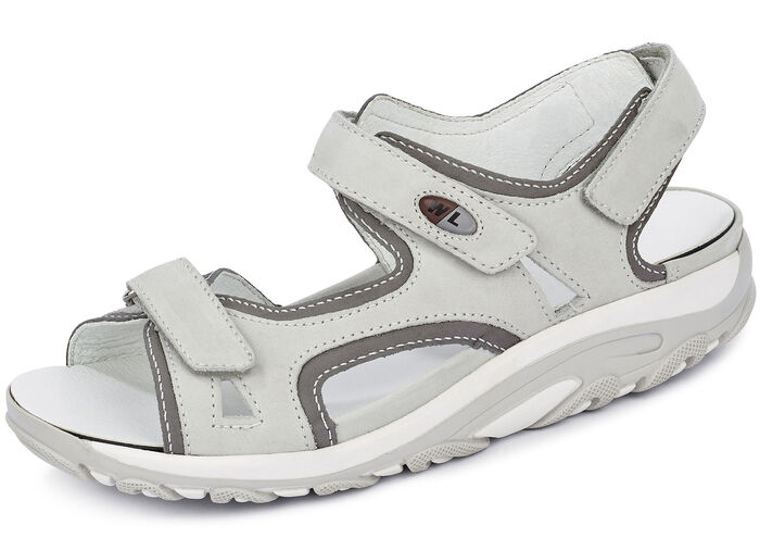 Waldläufer, sportliche Damen-Sandalen, Weite H, mit herausnehmbarem Fussbett EISGRAU-GRAFIT