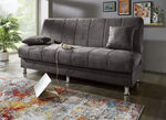 Schlafsofa mit Bettkasten und Dekokissen ANTHRAZIT